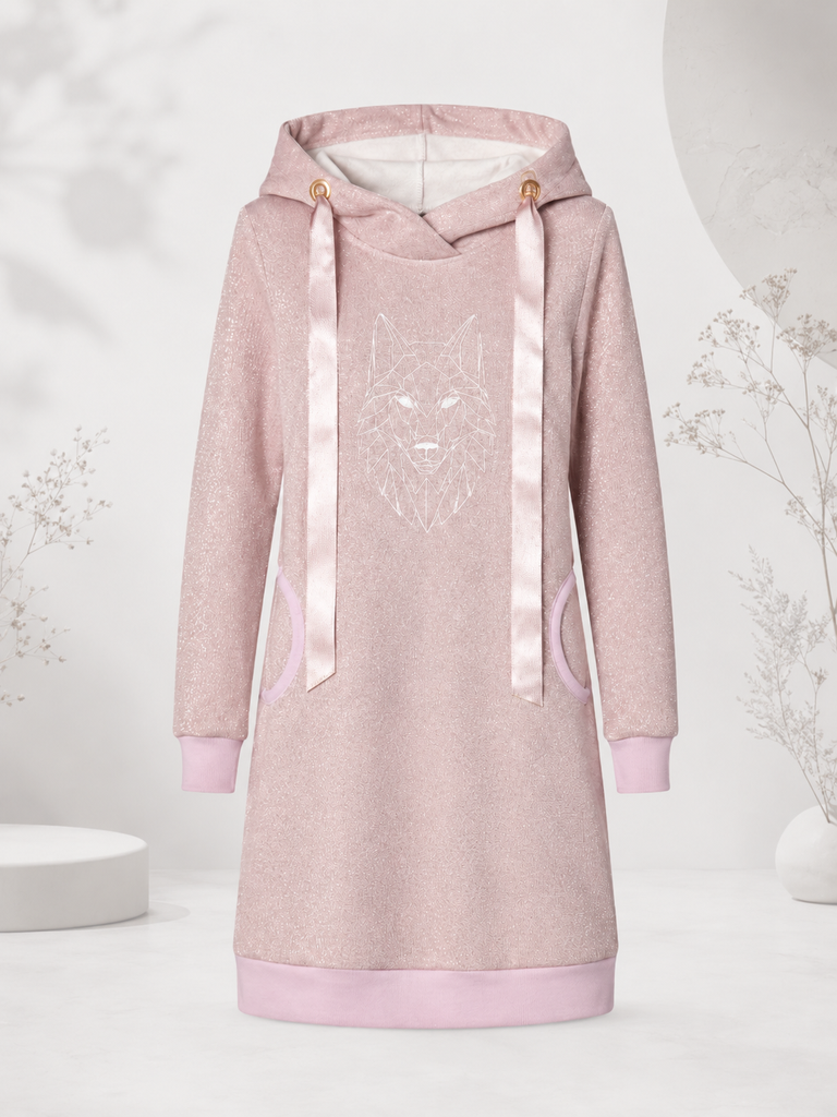 Naiste dresskleit Pink Glittery Wolf 2-02.png