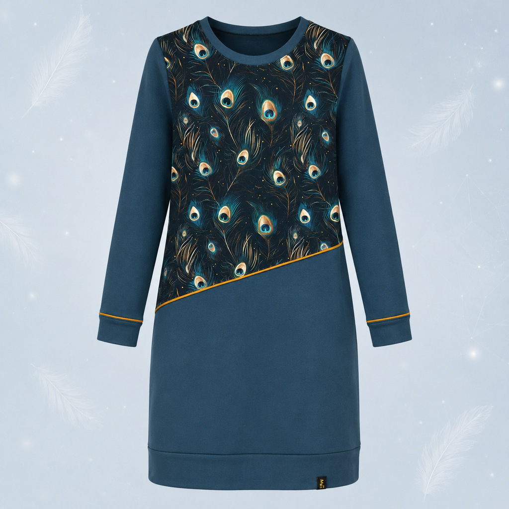 Naiste luksuslik dresskleit Pecock Feathers-02.png