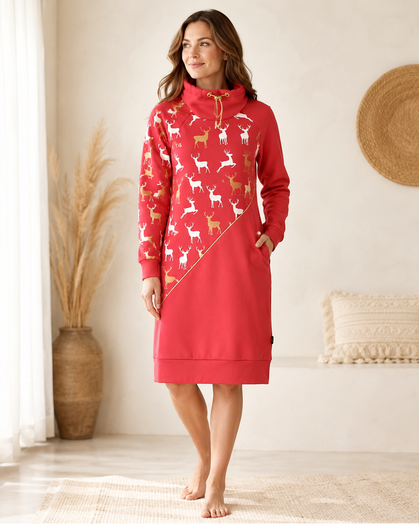 Dresskleit Red & Golden Deers (seest pehmest uhutud dressiknagast)