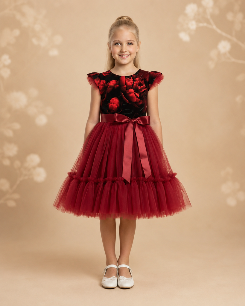 [PTDRPD-SIZE92] Pidulik tüllkleit Dark Red Peony Dream (92)
